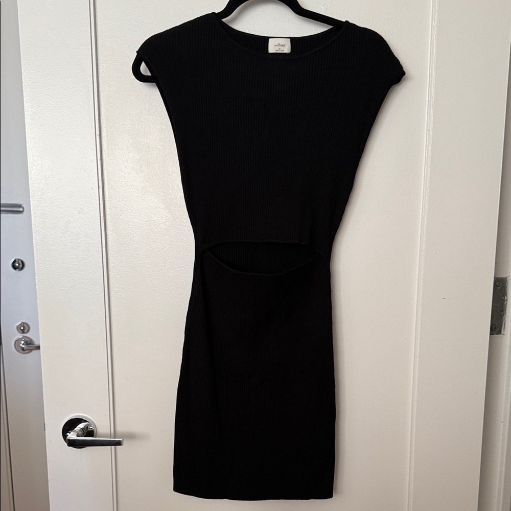Aritzia Wilfred Cut Out Knit Mini Dress